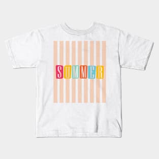 Summer - Orange Stripes on - Kids T-Shirt